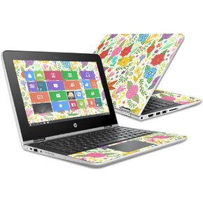 MightySkins Skin Compatible with HP Pavilion x360 11.6" (2016) wrap Cover Sticker Skins Flower Garden