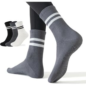 Flydo 3 Pack Pilates Socks with Grips for Women Grip Socks Yoga Non Slip Socks for Barre, Pure Ballet,Dance Workout