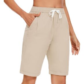 شورت Msmsse النسائي برمودا بطول الركبة من القطن شورت طويل كاجوال للمشي الرياضي in Kuwait