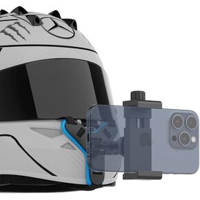 SOH Motorcycle Helmet Chin Strap Mount with Phone Clip Compatible with iPhone 15 Pro Max/14/13 Pro/Mini/Samsung,Google,LG, Pixel, Huawei, Xiaomi,All Smartphones（New）