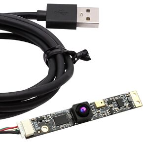 ELP 8mp USB Camera Module with Microphone 4K PC Camera for Computer 2448P Lightburn Camera for Laser Engraver Mini Strip Web Camera CCTV USB Security Camera for Raspberry Pi (102° no Distortion Lens)