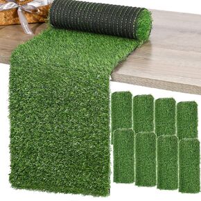 Grass Table Runner Artificial Tabletop Decor Synthetic Turf Grass Placemats Grass Table Liner Green Rug Table Cloths for Parties Wedding Banquet Faux Moss Table Runner (2, 12 x 36 Inch)