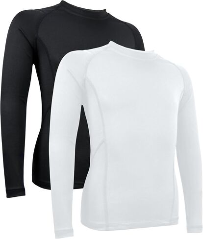 Boys Girls Compression Shirt Long Sleeve Athletic Sports Baselayer Youth Baseball Football Undershirt in Saudi Arabia
