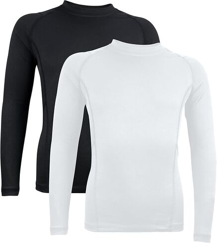 Boys Girls Compression Shirt Long Sleeve Athletic Sports Baselayer Youth Baseball Football Undershirt in Saudi Arabia
