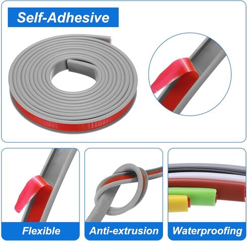 uxcell U-Shape Edge Banding، 9.8ft x 15mm TPE حواف القشرة ذاتية اللصق، حواف من الخشب الرقائقي، واقي حافة الأثاث المرن لاستعادة رف الخزانة على سطح الطاولة (رمادي) in Saudi Arabia