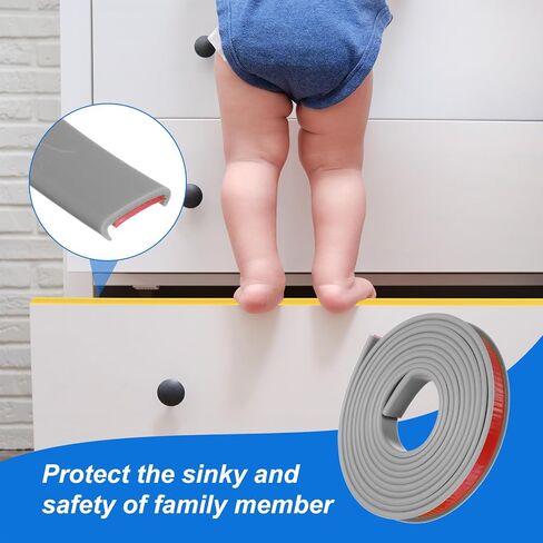 uxcell U-Shape Edge Banding، 9.8ft x 15mm TPE حواف القشرة ذاتية اللصق، حواف من الخشب الرقائقي، واقي حافة الأثاث المرن لاستعادة رف الخزانة على سطح الطاولة (رمادي) in Saudi Arabia