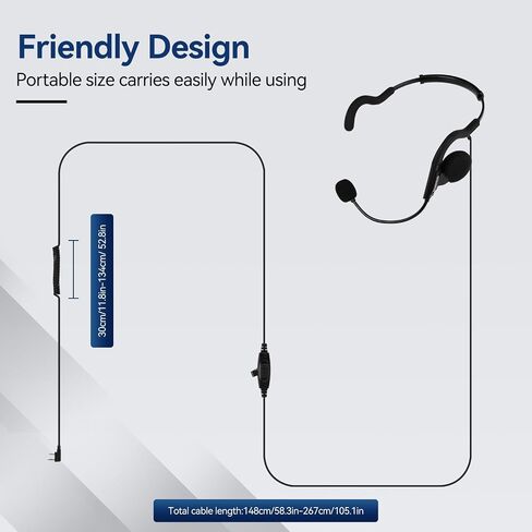 Retevis EHK014 2 Way Radio Headset with Mic,Behind Head Walkie Talkie Headset,for Retevis RT22 RT21 RT68 H-777 H777S,Compatible with Baofeng UV-5R BF-F8HP Walkie-talkie,Two Way Radio Headset(1 Pack) in Saudi Arabia