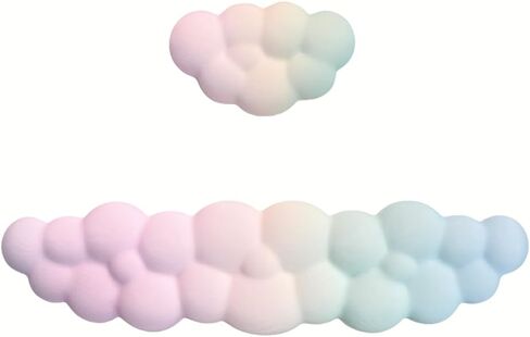 Cloud Mouse Pad with Wrist Rest Cute Purple Pink Memory Foam Relieves Wrist Fatigue Comfortable（Sweet Wrist Rest&Mouse Pad） in Saudi Arabia