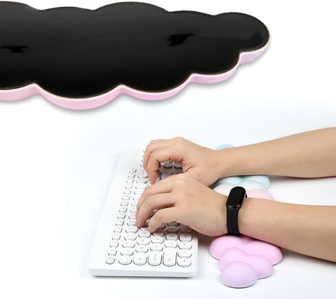 Cloud Mouse Pad with Wrist Rest Cute Purple Pink Memory Foam Relieves Wrist Fatigue Comfortable（Sweet Wrist Rest&Mouse Pad） in Saudi Arabia