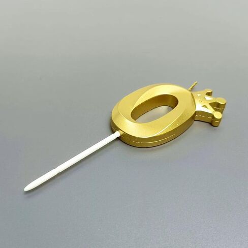 شمعة عيد ميلاد رقم 1/2 للكيك - غلاف كعكة بتصميم تاج مثالي للأطفال بعمر ستة أشهر واحتفالات الذكرى السنوية (تاج - 1/2، ذهبي) in Kuwait