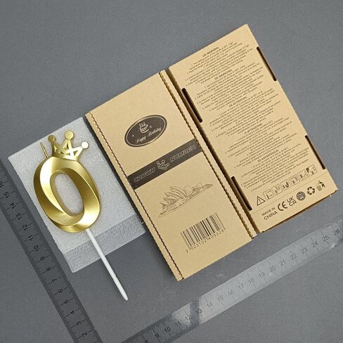 شمعة عيد ميلاد رقم 1/2 للكيك - غلاف كعكة بتصميم تاج مثالي للأطفال بعمر ستة أشهر واحتفالات الذكرى السنوية (تاج - 1/2، ذهبي) in Kuwait