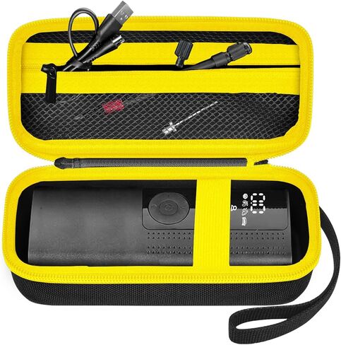 حقيبة تخزين متوافقة مع مضخة هواء محمولة، ضاغط هواء 120 رطل لكل بوصة مربعة، حقيبة تخزين منفاخ إطارات السيارة لكابل USB، بيت الهواء، الموصل والملحقات (الصندوق فقط) - أسود in Kuwait