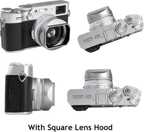 FotoZ Conversion Lens for Fujifilm X100V / X100VI, 49mm 0.75x Wide Angle & Macro 2 in 1 Lens with Lens Hood, Lens & Filter Adapter Ring (Silvery) in Saudi Arabia