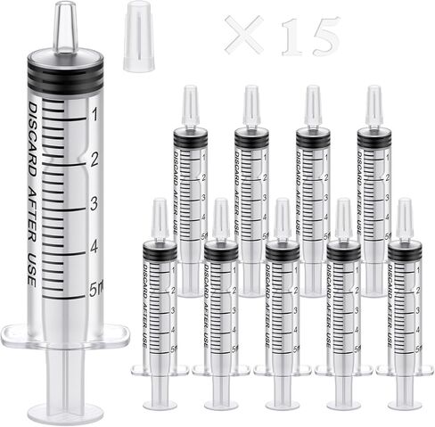 Plastic Syringe Without Needle for Liquid, Individually Sealed Package for Scientific Labs,Feeding Small Animals,Watering,Dispensing,Applicator (1ml+3ml+5ml) in Saudi Arabia