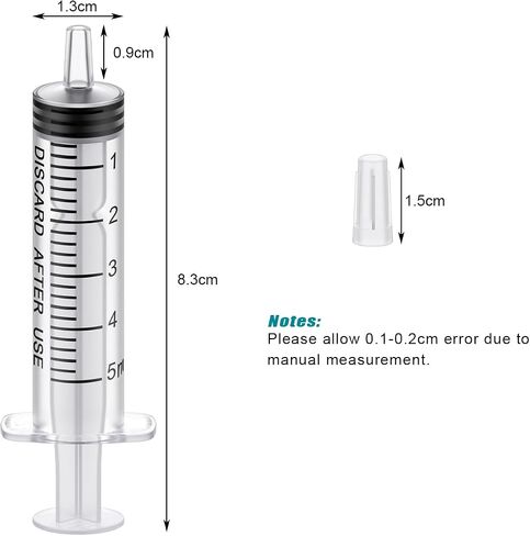 Plastic Syringe Without Needle for Liquid, Individually Sealed Package for Scientific Labs,Feeding Small Animals,Watering,Dispensing,Applicator (1ml+3ml+5ml) in Saudi Arabia