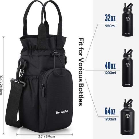 HydroPal Insulated Water Bottles 40 oz with 2 Leak Proof Lids & Water Bottle Holder, Wide Mouth Sport Water Bottle with Straw, Reusable Stainless Steel Water Flask, Double Walled Vacuum Thermos in Saudi Arabia