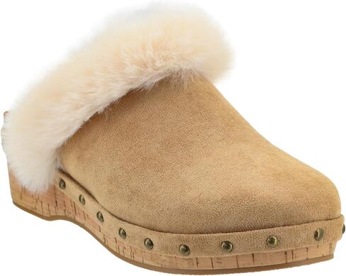 Corkys Footwear Just Fur Fun حذاء مفتوح مقاس 1.75 بوصة، سهل الارتداء، نعال داخلية من الإسفنج الذكي، بطانة من الفرو الصناعي، أحذية خريفية أنيقة ومريحة in Saudi Arabia