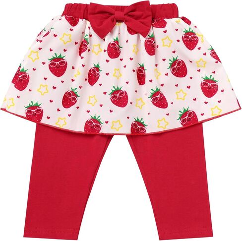 IBTOM CASTLE Baby Girls 1st Birthday Outfits Strawberry/Rainbow/Mermaid/Cow Romper Skirted Leggings with Headband 3pcs Set in Kuwait