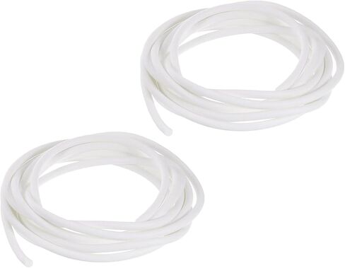 uxcell 2 Pcs Silicone Foam Seal Strip, 10mm(0.39") Dia 5m(16.4 Ft) Long Round Solid Weather Stripping Sponge Rubber Bar for Door Window DIY Gasket Automotive, White in Kuwait