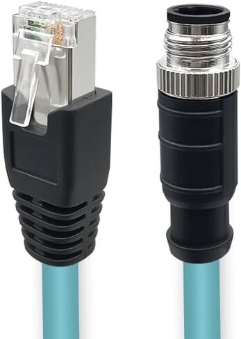 كابل إيثرنت M12 إلى RJ45 عالي المرونة Cat7 10 جيجابت تصميم زوج ملتوي (4 Pin A-Code أنثى إلى RJ45، 2M) in Saudi Arabia