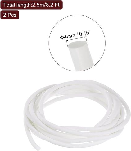 uxcell 2 Pcs Silicone Foam Seal Strip, 10mm(0.39") Dia 5m(16.4 Ft) Long Round Solid Weather Stripping Sponge Rubber Bar for Door Window DIY Gasket Automotive, White in Kuwait