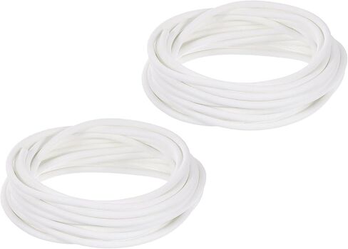 uxcell 2 Pcs Silicone Foam Seal Strip, 10mm(0.39") Dia 5m(16.4 Ft) Long Round Solid Weather Stripping Sponge Rubber Bar for Door Window DIY Gasket Automotive, White in Kuwait