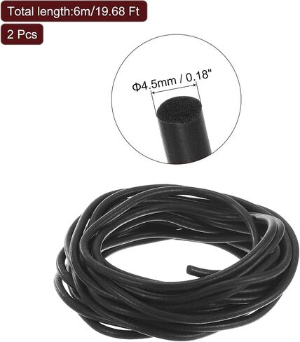 uxcell 2 Pcs Silicone Foam Seal Strip, 10mm(0.39") Dia 5m(16.4 Ft) Long Round Solid Weather Stripping Sponge Rubber Bar for Door Window DIY Gasket Automotive, White in Kuwait