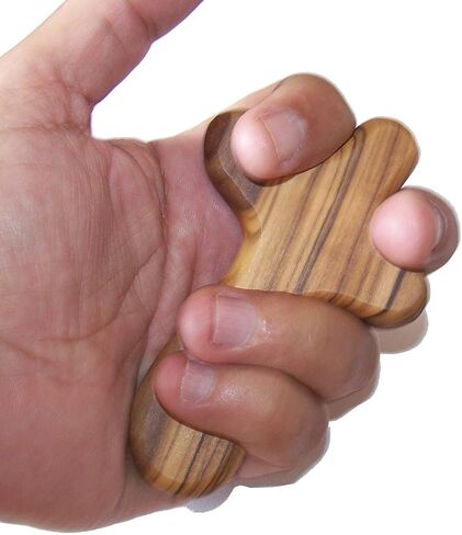 Holy Land Market Perfect Hand fit Olive Wood Cross - Carved Round and with Hand Shape (Medium 3.5 In) in Kuwait