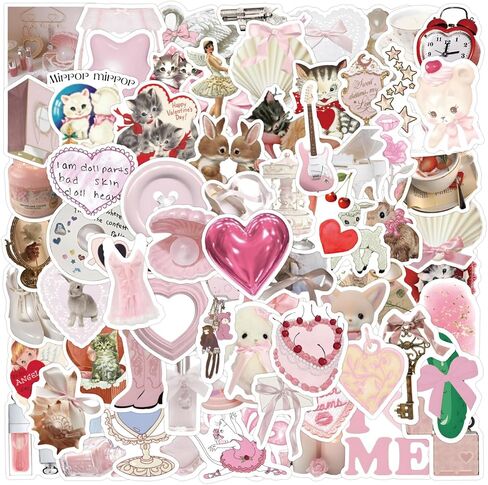 120 Pcs Coquette Stickers, Aesthetic Stickers Pack Pink Bow Stickers Coquette Stuff Y2K Stickers for Water Bottles Women Adults Kids Teen Teachers,Vinyl Waterproof Decals in Kuwait