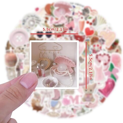 120 Pcs Coquette Stickers, Aesthetic Stickers Pack Pink Bow Stickers Coquette Stuff Y2K Stickers for Water Bottles Women Adults Kids Teen Teachers,Vinyl Waterproof Decals in Kuwait
