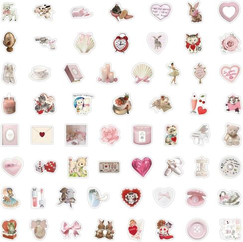 120 Pcs Coquette Stickers, Aesthetic Stickers Pack Pink Bow Stickers Coquette Stuff Y2K Stickers for Water Bottles Women Adults Kids Teen Teachers,Vinyl Waterproof Decals in Kuwait