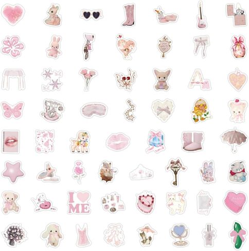 120 Pcs Coquette Stickers, Aesthetic Stickers Pack Pink Bow Stickers Coquette Stuff Y2K Stickers for Water Bottles Women Adults Kids Teen Teachers,Vinyl Waterproof Decals in Kuwait