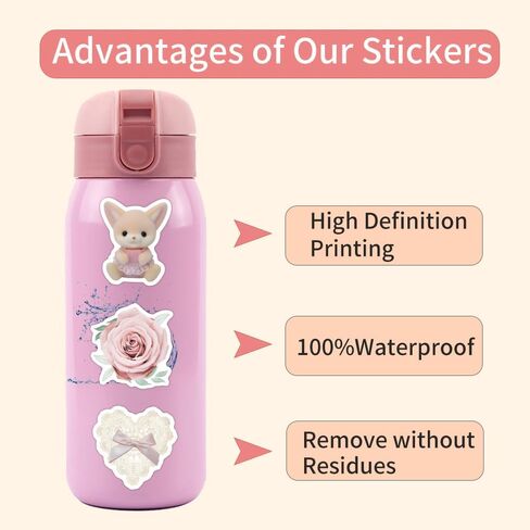 120 Pcs Coquette Stickers, Aesthetic Stickers Pack Pink Bow Stickers Coquette Stuff Y2K Stickers for Water Bottles Women Adults Kids Teen Teachers,Vinyl Waterproof Decals in Kuwait