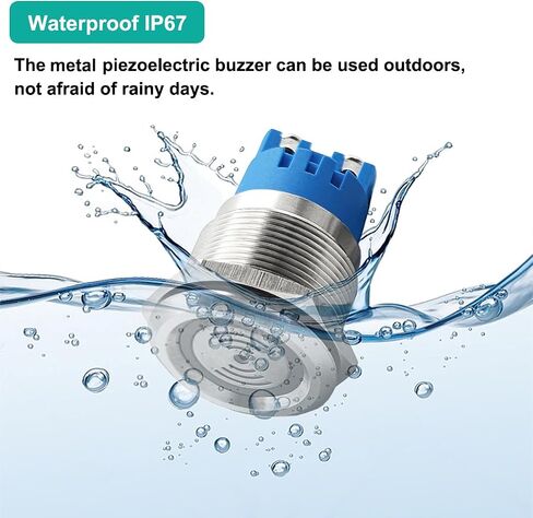 2 قطعة DC12V 22 مللي متر صفارة معدنية إلكترونية إنذار أسلم مقاوم للماء IP67 متقطع 110dB إنذار بيزو نشط مع مؤشر فلاش أحمر in Kuwait