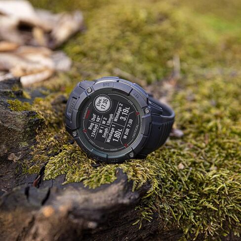 ساعة ذكية Garmin Instinct 2X Solar التكتيكية الخارجية بنظام تحديد المواقع العالمي - مصباح يدوي، شحن بالطاقة الشمسية، تتبع اللياقة البدنية والنوم - حزمة مع واقيات شاشة PlayBetter وشاحن محمول، أسود in Saudi Arabia