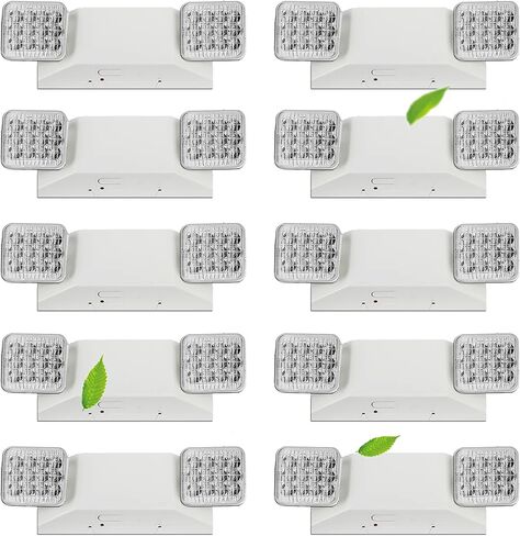 Led Emergency Lights, Commercial Emergency Light with Battery Backup, Dual Head Emergency Lights for Home Power Failure, Emergency Exit Light Fixture for Business, Hardwired White 12 Pack in Saudi Arabia