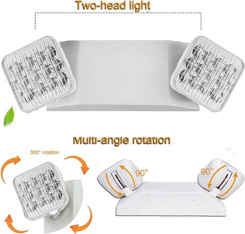Led Emergency Lights, Commercial Emergency Light with Battery Backup, Dual Head Emergency Lights for Home Power Failure, Emergency Exit Light Fixture for Business, Hardwired White 12 Pack in Saudi Arabia