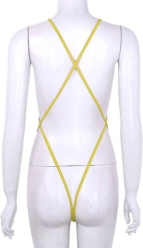 Women One Piece Criss Cross Swimsuit Sexy Monokini Swimwear Halter Lace Up Backless Cheeky Bikini in Saudi Arabia