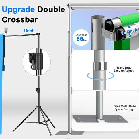 Heavy Duty Backdrop Stand 8.6x10ft, Double Crossbar Pipe and Drape Backdrop Stand Kit, Adjustable Metal Frame, Background Stand Backdrop for Wedding Photography Birthday Party Decorations in Kuwait