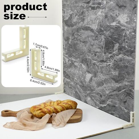 8 Pcs Photograph Backdrop Board Bracket 2.6 x 2.6 x 0.5 Inch Vertical L Shape Background Holder Stand Adjustable Plastic Backdrop Holder for Studio Photography Background Support in Saudi Arabia
