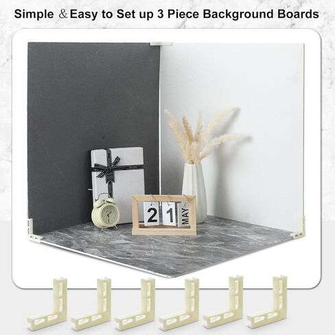8 Pcs Photograph Backdrop Board Bracket 2.6 x 2.6 x 0.5 Inch Vertical L Shape Background Holder Stand Adjustable Plastic Backdrop Holder for Studio Photography Background Support in Saudi Arabia