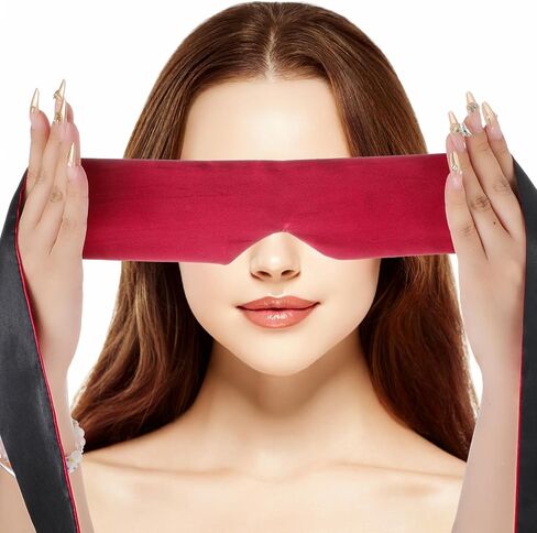 Satin Blind Eye Sleeping Mask, Sleep MaskAdjustable Satin Blindfold for Women Night SleepTravel Nap Meditation in Saudi Arabia