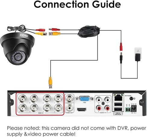 ZOSI 4 Pack 1080P 2.0MP HD TVI كاميرا الأمن مع رؤية ليلية 65 قدمًا، مقاومة للماء في الهواء الطلق مجموعات كاميرات مراقبة المنزل الداخلية لنظام المراقبة CCTV DVR (متجدد) in Saudi Arabia
