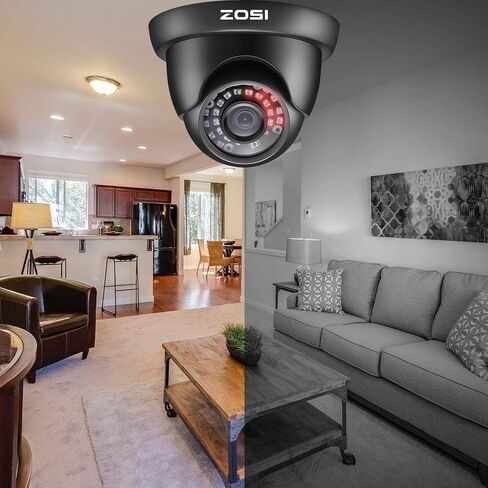 ZOSI 4 Pack 1080P 2.0MP HD TVI كاميرا الأمن مع رؤية ليلية 65 قدمًا، مقاومة للماء في الهواء الطلق مجموعات كاميرات مراقبة المنزل الداخلية لنظام المراقبة CCTV DVR (متجدد) in Saudi Arabia