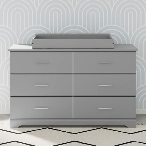 غطاء طاولة تغيير عش Storkcraft (رمادي بيبل) - معتمد من GREENGUARD ذهبي، مصمم ليناسب وسادة تغيير عش Storkcraft، مصمم ليناسب خزانات Storkcraft Alpine، Brookside، Crescent ذات 6 أدراج in Kuwait