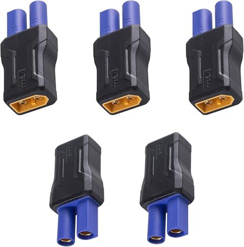 Poyiccot EC5 Male to XT60 Female Connector Adapter 2Pack, EC5 to XT60 Adapter Extender RC Connector Adapter, XT60-EC5 No Wires Connectors RC Battery Adapter for Battery Micro Drone in Kuwait