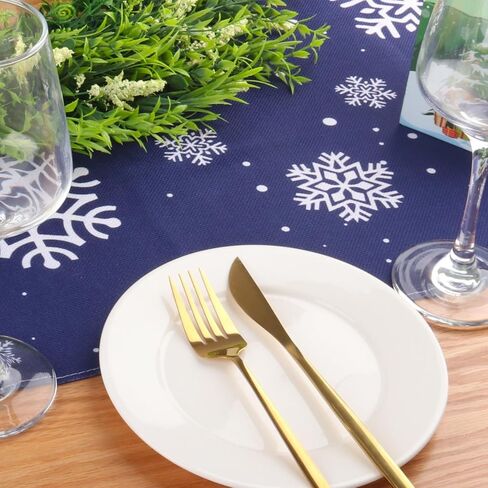 Black Christmas Table Runner, Winter Merry Christmas Table Runner for Christmas Party Holiday Kitchen Dining Table Decor, 14 x 72 Inch in Saudi Arabia