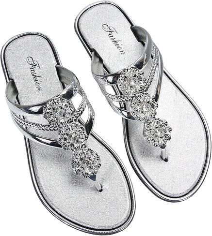 Floerns Women's Flat Sandals Flip Flop Sandals Summer Slip on Dressy Thong Sandal in Saudi Arabia