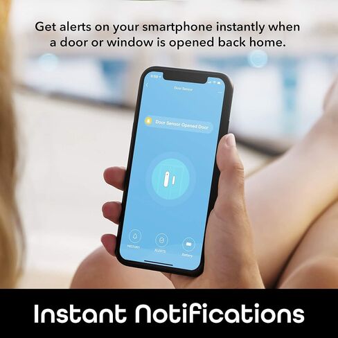 مستشعر دخول النوافذ والأبواب الذكي من Geeni - مراقب كاشف أمان المنزل ومنبه مع تنبيهات تطبيق هاتف بلوتوث، واي فاي لاسلكي متوافق مع Alexa وGoogle Home، لا يتطلب محورًا، عبوتان، أبيض in Kuwait