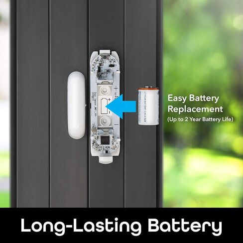 مستشعر دخول النوافذ والأبواب الذكي من Geeni - مراقب كاشف أمان المنزل ومنبه مع تنبيهات تطبيق هاتف بلوتوث، واي فاي لاسلكي متوافق مع Alexa وGoogle Home، لا يتطلب محورًا، عبوتان، أبيض in Kuwait